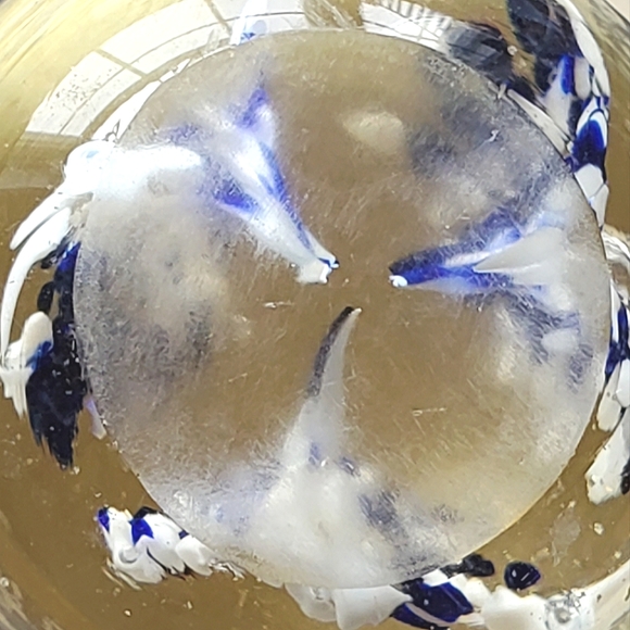 Vintage Glass Paperweight 3D Blue and White Art - Picture 5 of 16